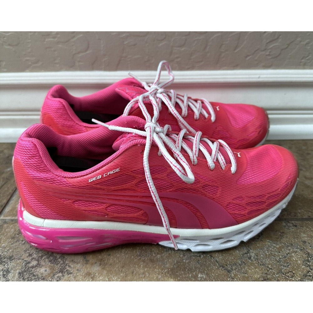 Puma 187009 02 Web Cage Ortholite Neon Pink Running Sneakers Shoes Wms Size 8.5